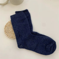 Winter Thicken Warm Long Socks Rabbits Hair Women's Socks Solid Thermal Cashmere Harajuku Crew Sock News Fashion Japanese Kawaii