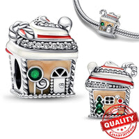 Sparkling 925 Sterling Silver Christmas Carousel & Santa Claus Charm Fit Original Bracelet Women Christmas Gift Jewelry Making