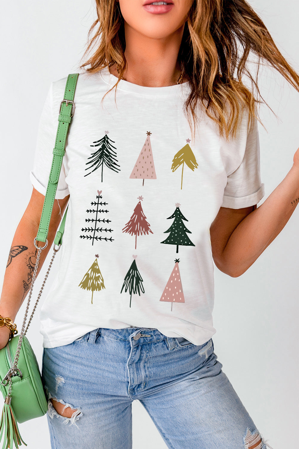 White Christmas Tree Graphic Tee