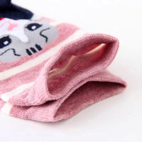 5 Pairs of Women's Crew Socks with Cat Patterns, Cute, Unique, Fun, Comfortable, Moisture-Wicking