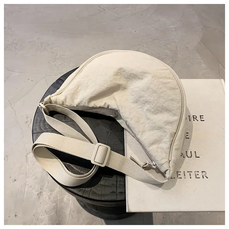 Casual Nylon Hobos Crossbody Bag for Women Shoulder Bag Woman Half Moon Chest Bags Tote Lady Travel Shopper Bag Female Purses