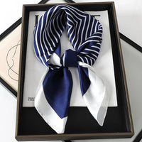 2024 Luxury Brand Silk Scarf Square Women Shawls And Wraps Office Small Hair Neck Hijabs Kerchief Foulard Ladies Scarves 70*70cm