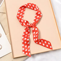 Skinny Silk Scarf Hair Strip Silk Ribbon Small Neck Scarves Bag Handle Ribbon Scarf Kerchief Ladies Ribbon Hair Band Small Scarf