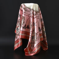 90*90cm Silk Scarf Women Print Hair Neck Square Office Ladies Shawl Bandanna Muslim Hijab Handkerchief Muffler Foulard female