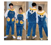 New 2022 Couple Pajamas Set Women's Thickened Fleece-lined Coral Velvet Couple Sleepwear For Spring Autumn Winter Homewear