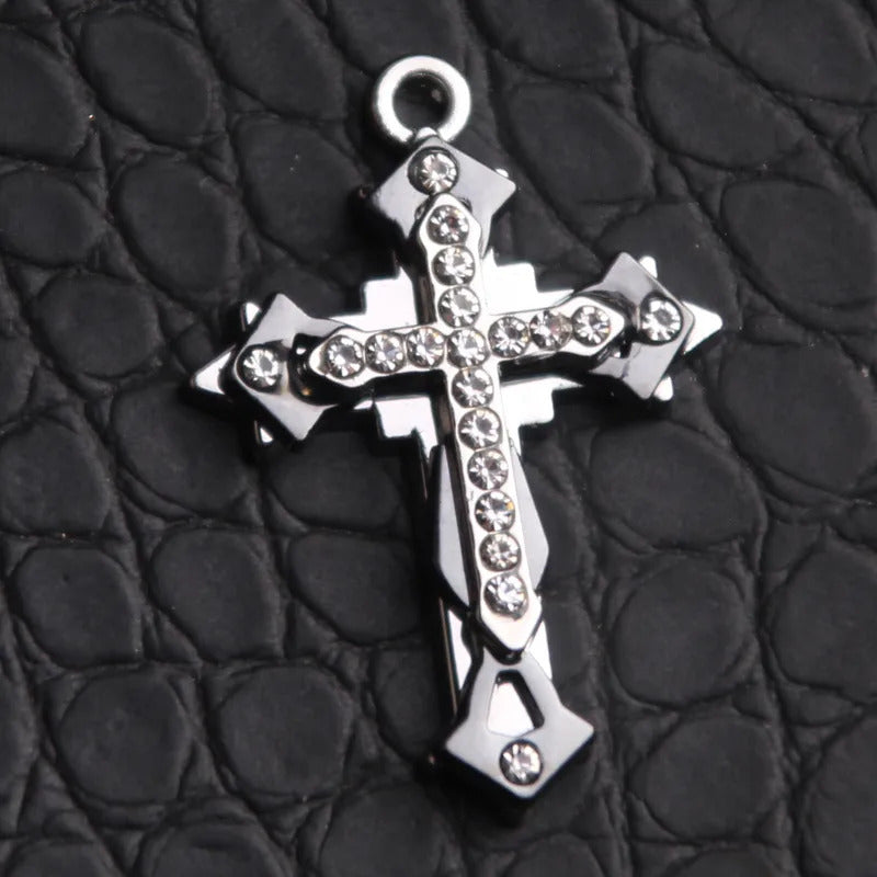 High Quality Cross Titanium Steel Non Fading Necklace,Domineering and Trendy Men's hip-hop Pendant Chain,New Handsome Men Women