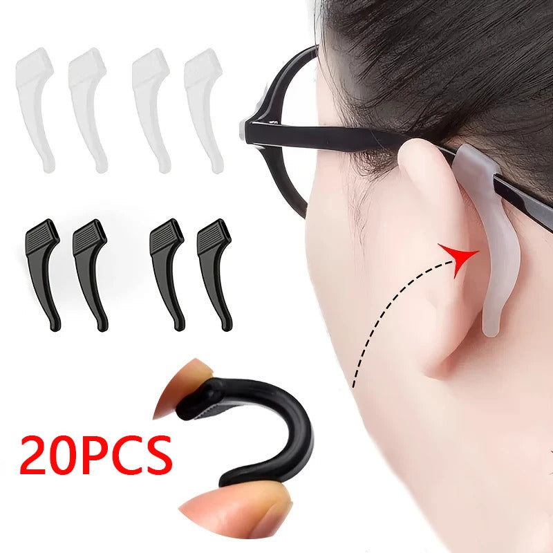 20pcs Anti-slip Silicone Ear Grip Glasses Eyeglasses Leg Ear Hook Stopper Bracket Fastener Accessories Temple Tip Eyewear Holder