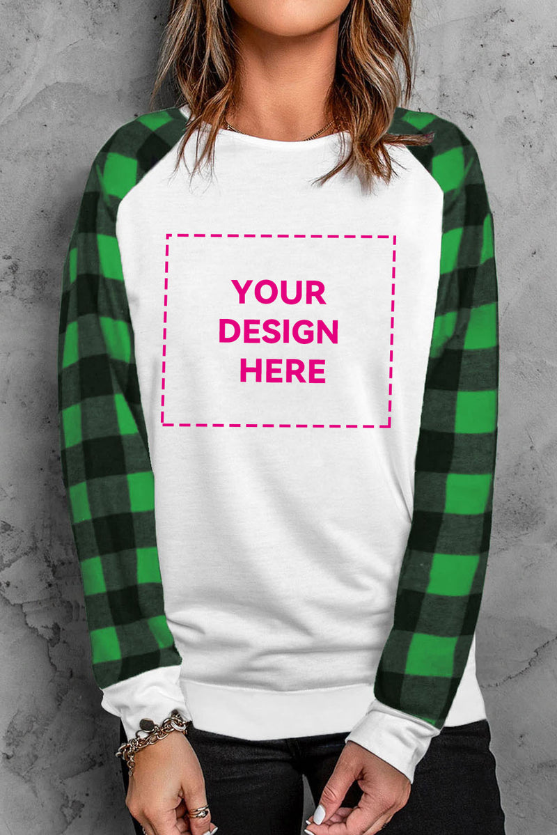 Blank Apparel - Green Buffalo Plaid Long Sleeve Sweatshirt