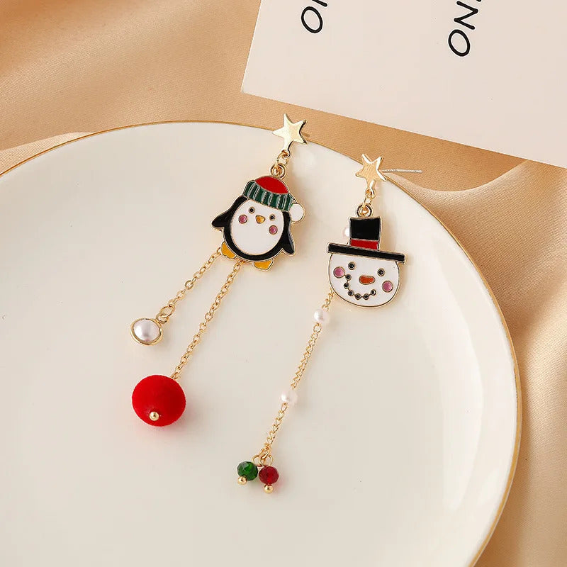 New Trendy Statement Christmas Tree Earrings For Women Santa Claus Snowman Drop Earrings Jewelry Girls Christmas Gifts Wholesale