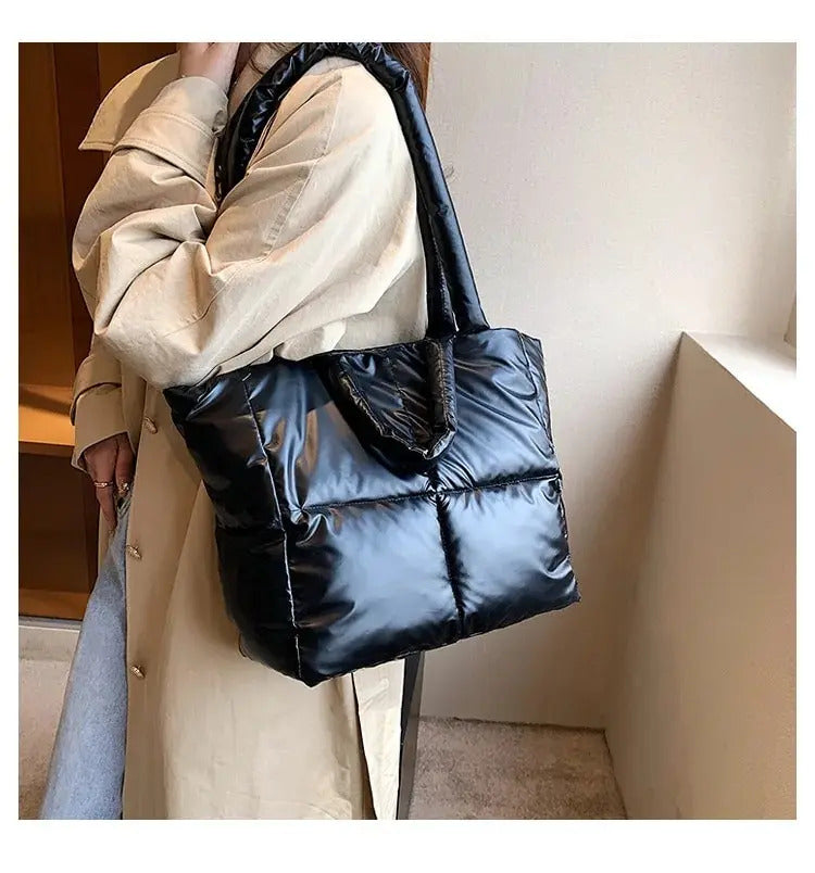 Handbag Female Large-capacity Bag Female New Tide Fashion Shoulder Bag Fall And Winter Cotton Bag Hundred Tote Bag