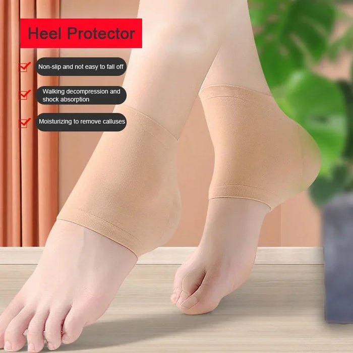 2PCS Gel Moisturizing Heel Socks Spa Sock For Foot Care Gel Heel Socks For Dry Cracke Fasciitis Heel Pain Reduce Pressure Repair