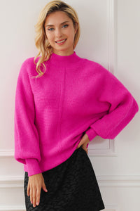 Rose Rib Knit Batwing Sleeve Sweater