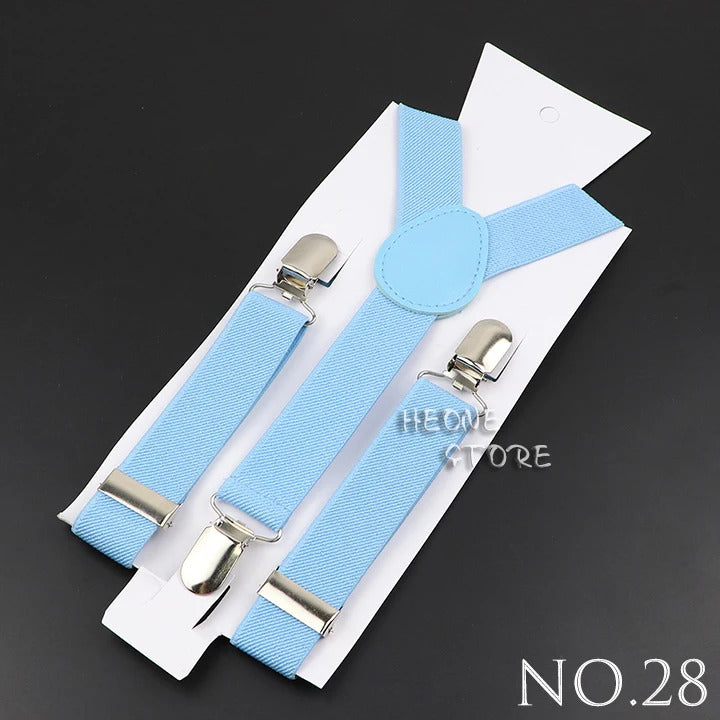 New Candy Color Adjustable Suspenders Elastic Leather Y-Back Braces Straps For Men Women Kids Pants Shirt Girl Skirt Accessories