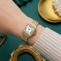 Women Watch Light Luxury Brand Business Gold Stainless Steel Ladies Fashion Quartz Watches Female Clock Bracelet Wristwatch