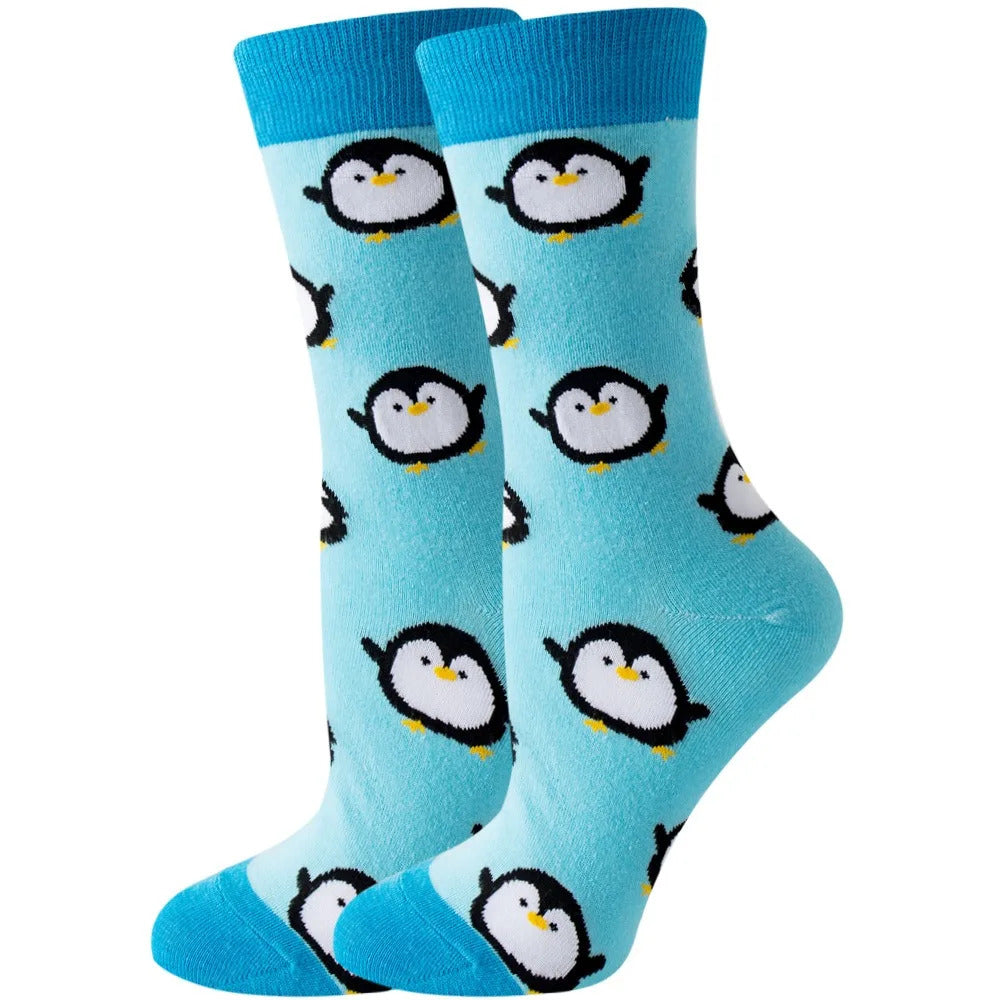 New Fashion Colorful Funny Happy Casual Women Socks Dress Harajuku Cute Animal Cartoon Men's Socks