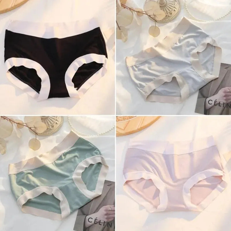 4Pcs/Set Women's Panties Modal Underwear Female Comfortable Seamless Sexy Lingerie Intimates Underpants Briefs Girls Solid M-XL