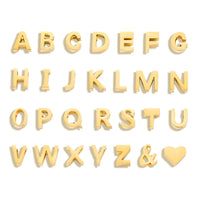 eManc Tiny Heart Dainty Initial Charm Gold Color Silver Color Letter Name Pendant For Women Wholesale Alphabet A-Z Jewelry Gift