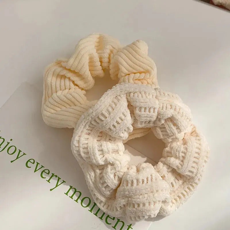 7 Pcs/Set Women Hair Scrunchies Set Plush Solid Hair Band for Girls Ponytail Holder Rubber Bands Hair Ties Hair Accessories