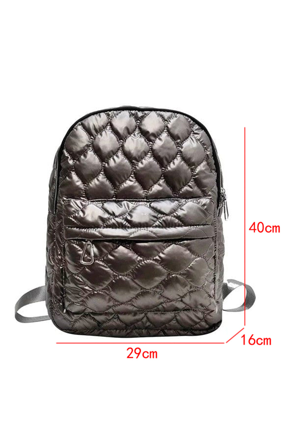 Silvery Quilted Large Capacity Functional Backpack