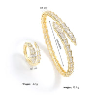 Yupsk Fashion Shiny Zircon Snake Bone Open Bracelet Bangles Exquisite Women's Wedding Party Accessories Gift