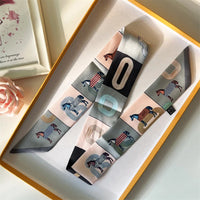 2022 Luxury Silk Scarf Slim Hair Accessories Fashion Bag Handle Ribbon Ladies Horse Print Headband Belt Ladies Fall New 60SKU