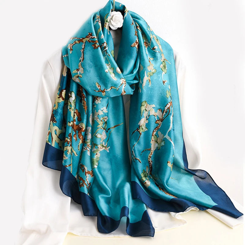 Spring Scarf Women's Luxury Design Scarf Silk Smooth Scarf Soft Muslim Headband Shawl Beach 85x180cm