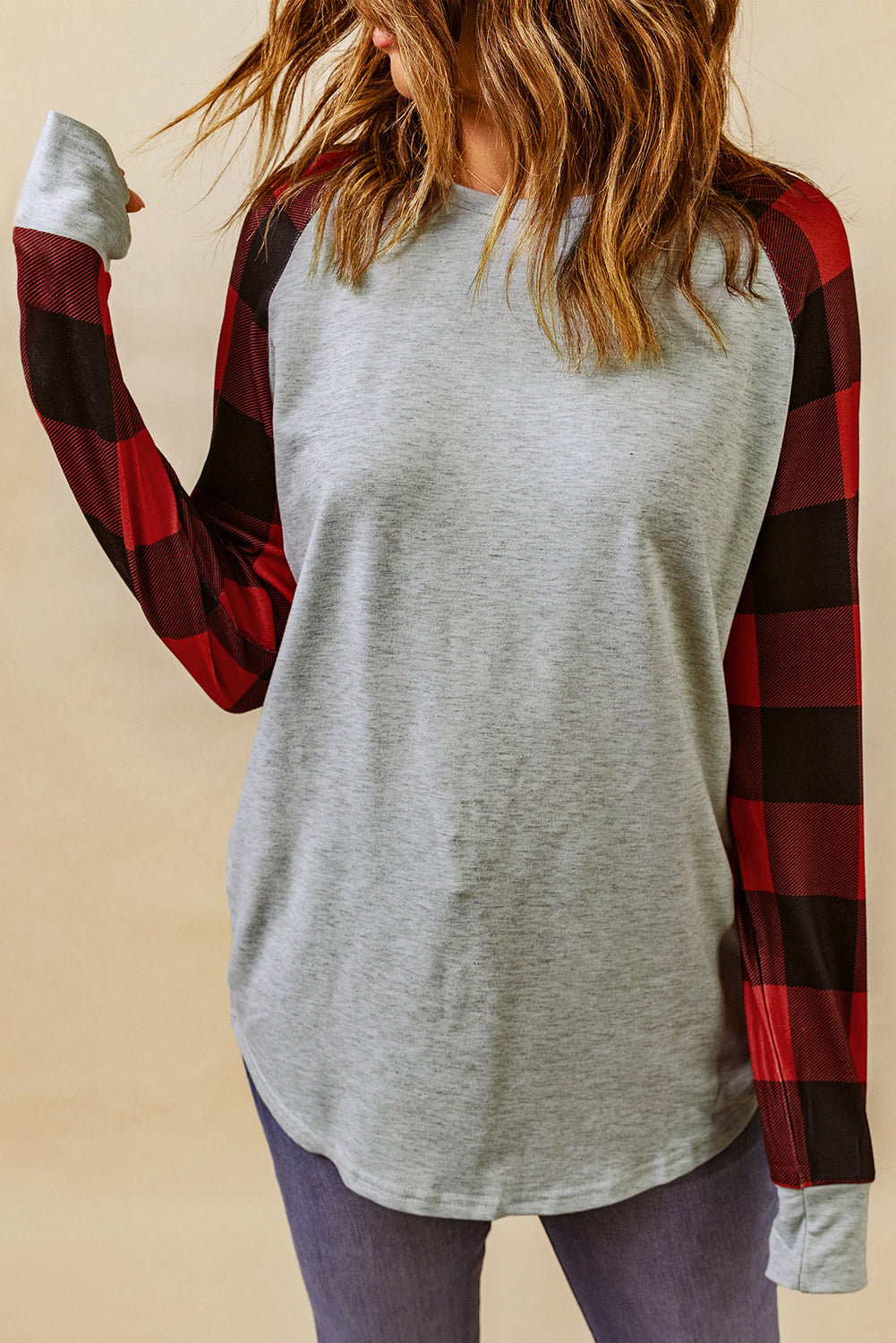 Blank Apparel - Green Buffalo Plaid Long Sleeve Sweatshirt