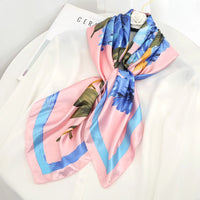 Luxury Brand Silk Satin Square Scarf Women Hijab Bandana Muslim Headscarves Shawl Wrap Ladies Headband Neckerchief Foulard 90cm