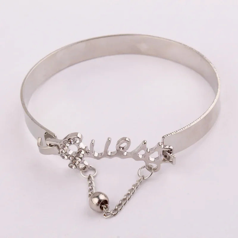 Women's Metal Bracelet Letter Alloy Band Crystal Pendant Hot Selling Jewelry Fashion Jewelry