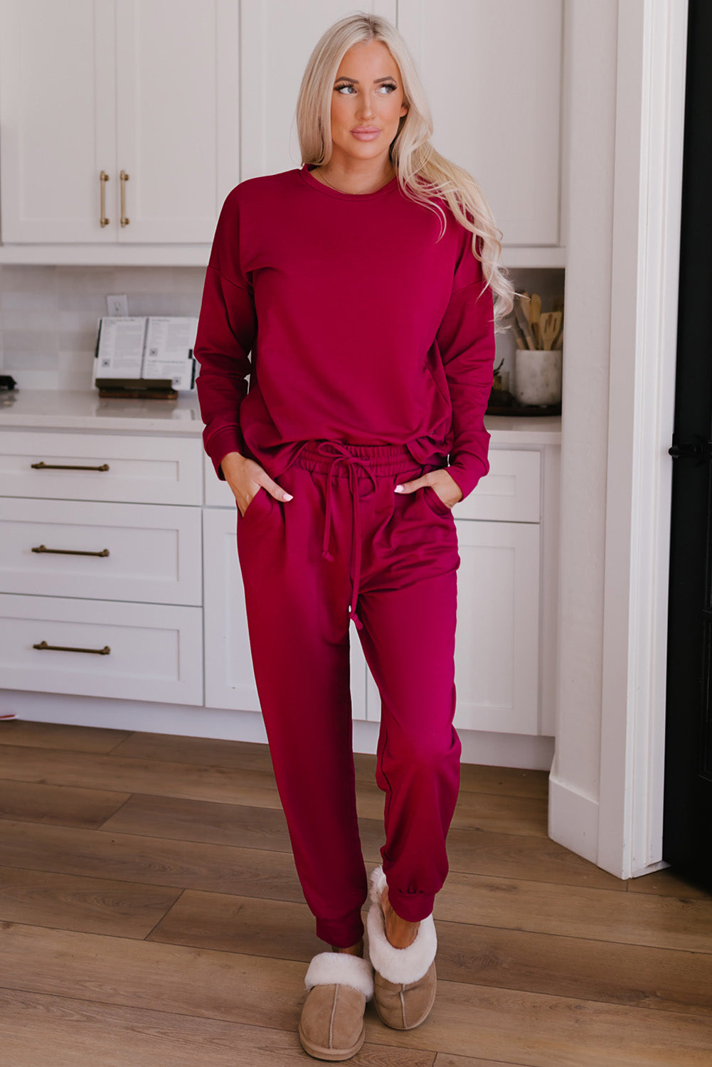 Blank Apparel - Long Sleeve Pullover and Jogger Pants Lounge Set