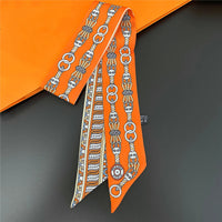 2024 Brand Design Zebra In Flowers Women Scarf Luxury Silk Scarf Fashion Hair Headband Foulard Skinny Bag Scarves Neckerchief