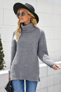 Sage Green Cozy Long Sleeves Turtleneck Sweater