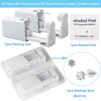 1/50pcs Ear Piercing Gun Disposable Disinfect Safety Earring Piercer Kit Studs Nose Ring Piercing Machine Body Jewelry Tools