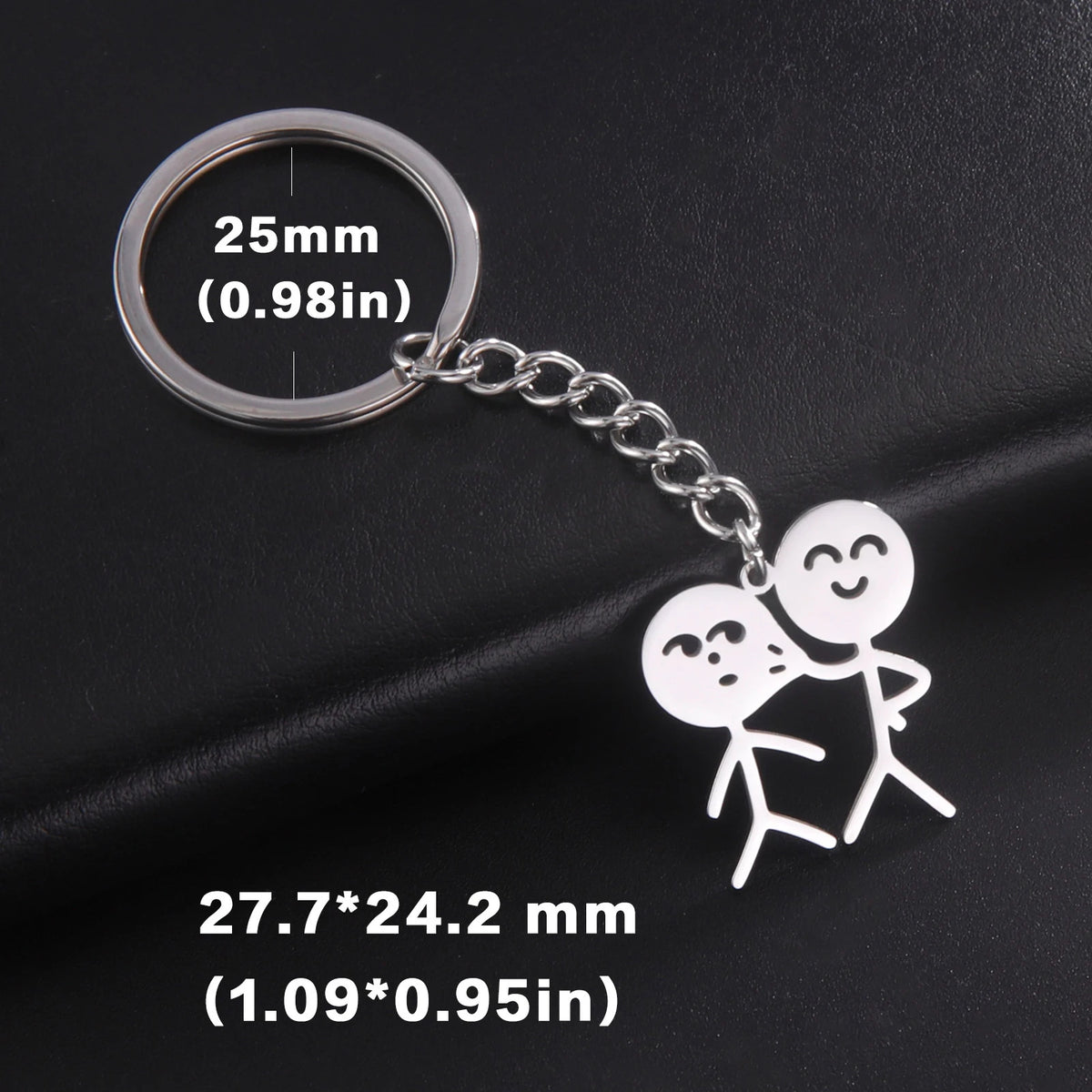 Teamer Funny Middle Finger Stickman Keychain 2024 Cute Trend School Bag Car Key Pendant Couple New Trinket Gift Keyring