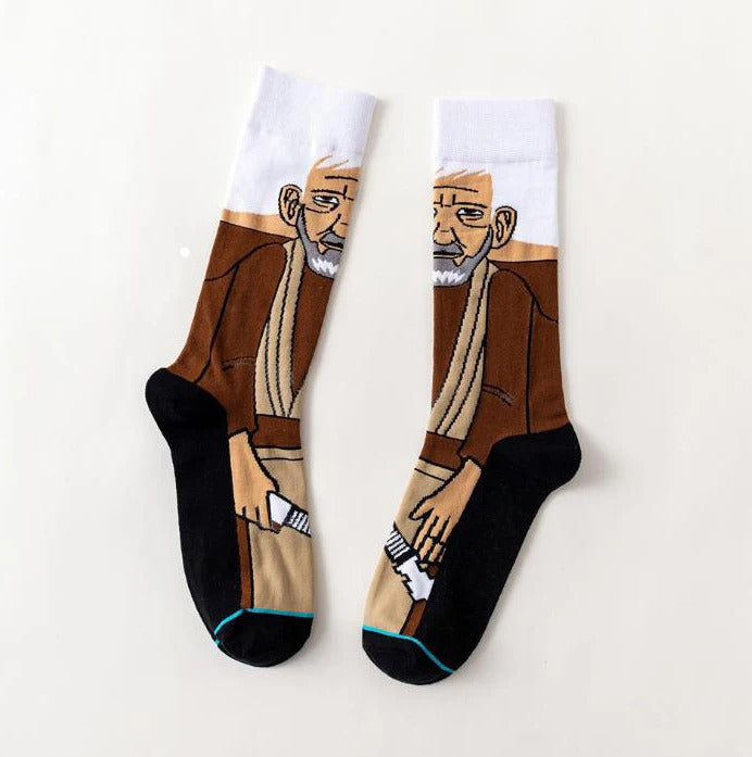 1 Pair Anime Men socks Master Yoda R2-D2 Cosplay Socks Wookiee Jedi Knight Novelty Men's Women's Socks Spring Autumn Winter