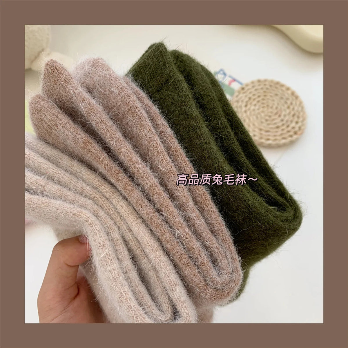 Winter Thicken Warm Long Socks Rabbits Hair Women's Socks Solid Thermal Cashmere Harajuku Crew Sock News Fashion Japanese Kawaii