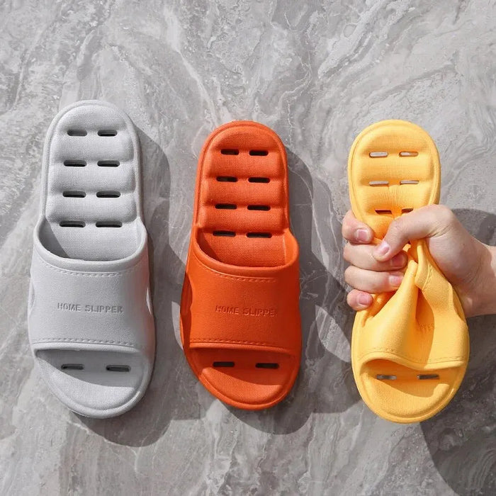 Feslishoet Unisex EVA Non Slip Soft Bottom Leaking Shower Man Woman Home Slippers Punching Bathroom Quick Drying Slipper