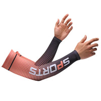 Sport Ice Arm Sleeves for Men Cycling UV Solar Cuff Breathable Summer Sun Protection Arm Cover Print Anti-Sunburn Long Sleeve