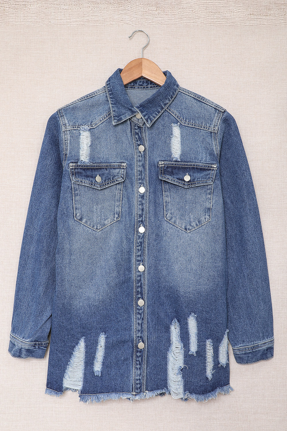 Blank Apparel - Blue Distressed Denim Jacket