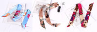 New Print Flower Small Scarf for Women Handle Bag Ribbons Brand Fashion Head Scarf Small Long Skinny Scarves Wholesale Headbands