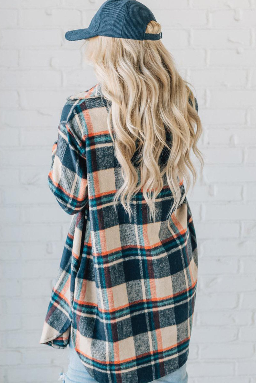 Apricot Mid Length Classic Plaid Shacket