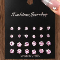 12 Pairs Of Luxurious, Simple, Shiny, And Caring Zirconia Decorative Earrings Are Suitable For Gifts To Parties,And Couples