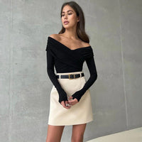 Autumn Black Bodysuits Women Sexy Backless Solid Corset Slim Fashion Crossed Bodysuits Long Sleeves Casual Lady Knitted Rompers