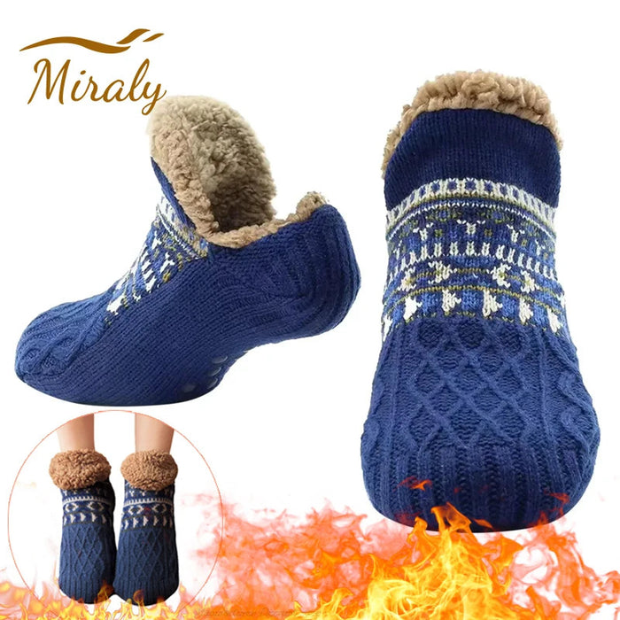 Super Warm Winter Non-slip Floor Socks Women Men Snow Socks Sleep Carpet Socks Slippers Socks Women Velvet Boot Unsiex Home Wear