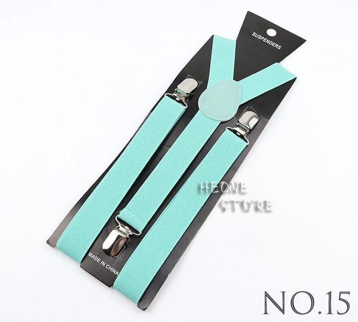 New Candy Color Adjustable Suspenders Elastic Leather Y-Back Braces Straps For Men Women Kids Pants Shirt Girl Skirt Accessories