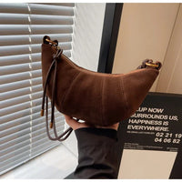 Velvet Material Zipper 2024 High Quality Shoulder Bag Solid Color Simple Fashionable Crossbody Bag Soft Western Style Handbag