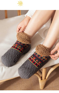 Super Warm Winter Non-slip Floor Socks Women Men Snow Socks Sleep Carpet Socks Slippers Socks Women Velvet Boot Unsiex Home Wear