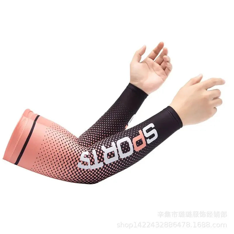 2023 Summer New Sunscreen Ice Silk Sleeve UV Sun Protection Cooling Anti-Slip Arm Sleeves Men Women Outdoor Sport Cycling Sleeve