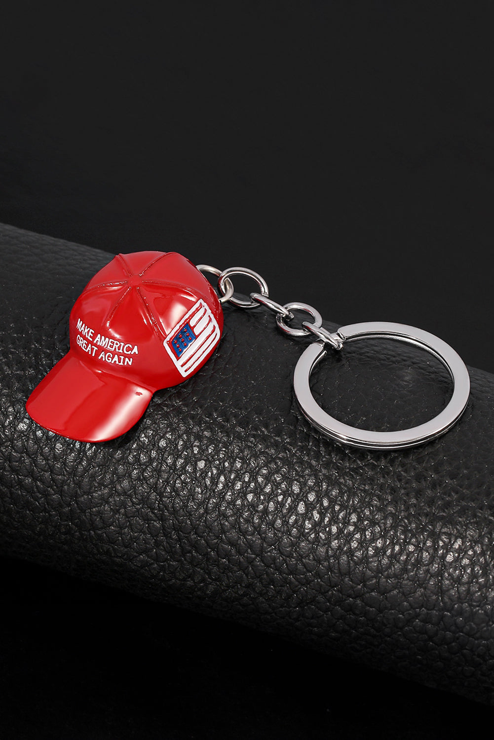 Fiery Red Make America Great Again Cap Pendant Keychain