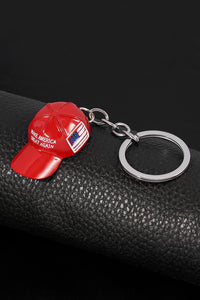 Fiery Red Make America Great Again Cap Pendant Keychain